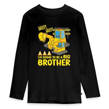 Excavator Child Ready va devenir un grand frère - T-shirt manches longues Premium Ado - noir - Devant - AI Model Kid Female (0cm)