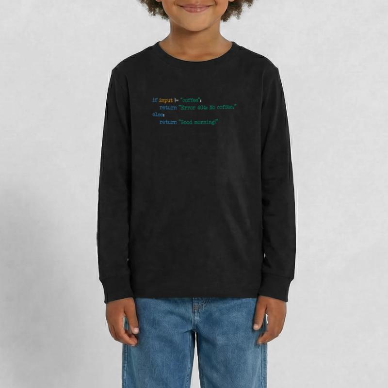Kaffee Code Programmierer Informatik Geschenk Teenager Premium Bio Langarmshirt