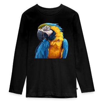 Papageie Papagei - Teenager Premium Bio Langarmshirt - Schwarz - Vorne - AI Model Kid Female (0cm)