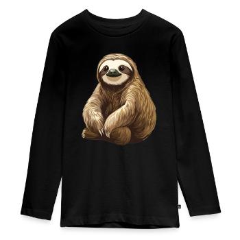 Paresseux Paresseux - T-shirt manches longues Premium Ado - noir - Devant - AI Model Kid Female (0cm)