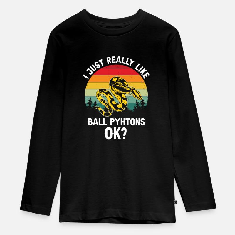 King python design for snake lovers - Teenager Premium Organic Long Sleeve Shirt - black