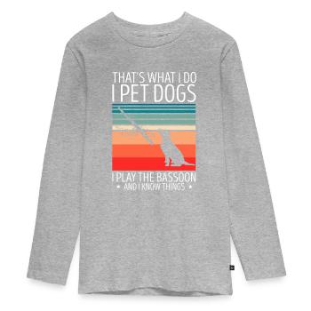 Bassoon Wind Instrument Design for Bassoonist - Teenager Premium Organic Long Sleeve Shirt - heather grey - Front
