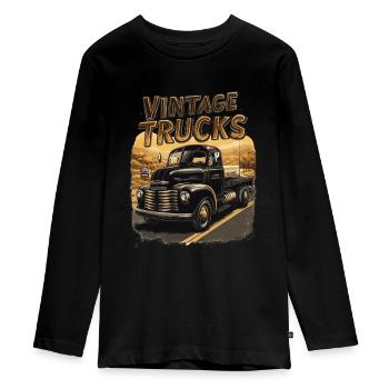 Voiture classique camion vintage Pick Up - T-shirt manches longues Premium Ado - noir - Devant - AI Model Kid Female (0cm)