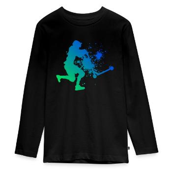 Stunt Scooter Stunt Scooter Men's Kick Scooter - Teenager Premium Organic Long Sleeve Shirt - black - Front - AI Model Kid Female (0cm)
