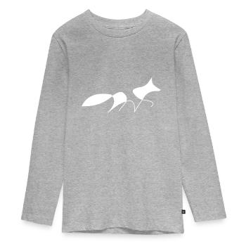 Fuchs T-shirt & Geschenk - Teenager Premium Bio Langarmshirt - Grau meliert - Vorne