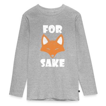 Fuchs lustig Spruch Vintage Spaß Geschenk - Teenager Premium Bio Langarmshirt - Grau meliert - Vorne