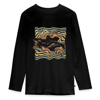 Orca - T-shirt manches longues Premium Ado - noir - Devant - AI Model Kid Female (0cm)