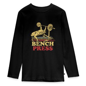 Presses - T-shirt manches longues Premium Ado - noir - Devant - AI Model Kid Female (0cm)