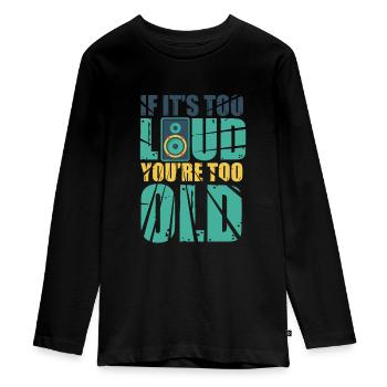 Musik Musiker Bass Boxen Geschenk Kopfhörer - Teenager Premium Bio Langarmshirt - Schwarz - Vorne - AI Model Kid Female (0cm)