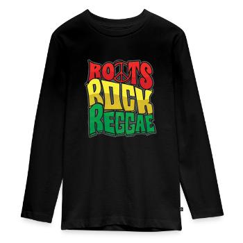 Roots reggae rock - T-shirt manches longues Premium Ado - noir - Devant - AI Model Kid Female (0cm)