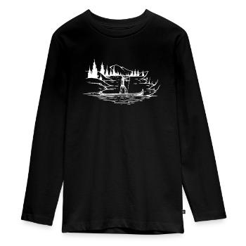 Natur - Teenager Premium Bio Langarmshirt - Schwarz - Vorne - AI Model Kid Female (0cm)