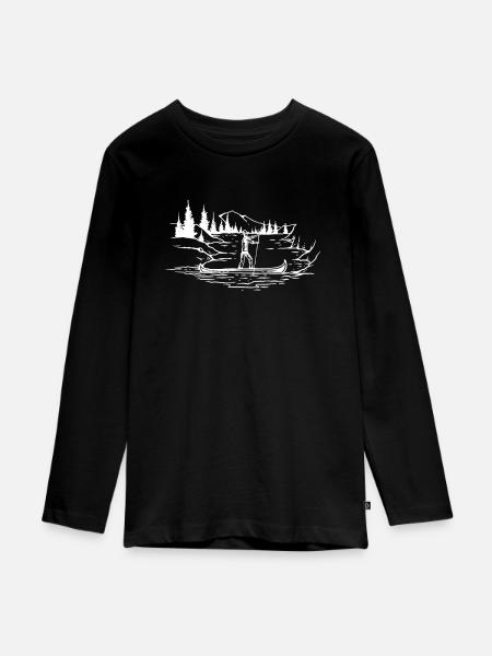 Natur - Teenager Premium Bio Langarmshirt - Schwarz
