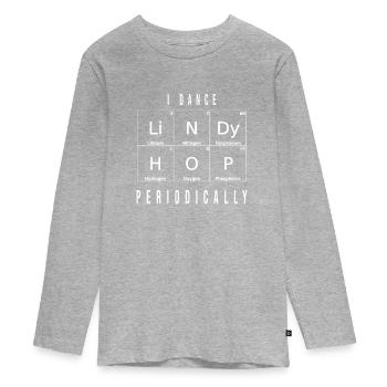I Dance Lindy Hop - Swing dance cadeau T-shirt - T-shirt manches longues Premium Ado - gris chiné - Devant