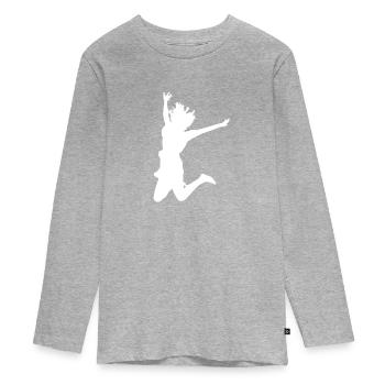 Jumpstyle joie aérienne de la vie - T-shirt manches longues Premium Ado - gris chiné - Devant