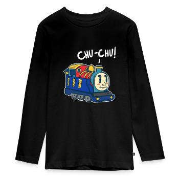 Train - T-shirt manches longues Premium Ado - noir - Devant - AI Model Kid Female (0cm)