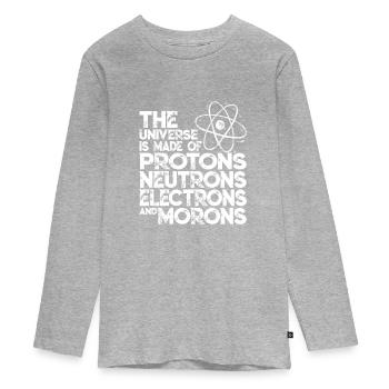Lustiges Astronomy Astronomie Physiker Shirt - Teenager Premium Bio Langarmshirt - Grau meliert - Vorne