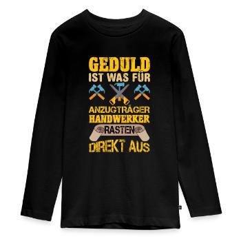 Handwerker - Teenager Premium Bio Langarmshirt - Schwarz - Vorne - AI Model Kid Female (0cm)