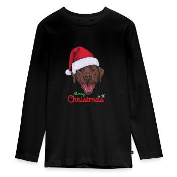 Labrador Weihnachten - Teenager Premium Bio Langarmshirt - Schwarz - Vorne - AI Model Kid Female (0cm)