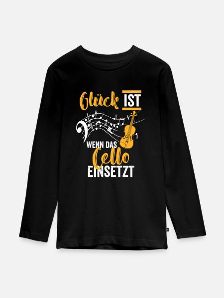 Cello Konzert - Teenager Premium Bio Langarmshirt - Schwarz