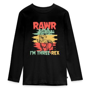 Rawr Tyrannosaurus Rex dinosaure T-rex - T-shirt manches longues Premium Ado - noir - Devant - AI Model Kid Female (0cm)