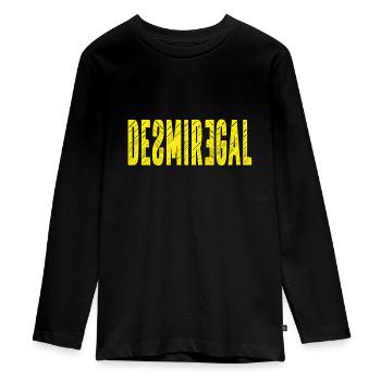 Desmiregal, Ist mir egal, lustiges gegen Konsum - Teenager Premium Bio Langarmshirt - Schwarz - Vorne - AI Model Kid Female (0cm)