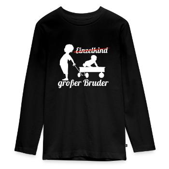 Großer Bruder - Teenager Premium Bio Langarmshirt - Schwarz - Vorne - AI Model Kid Female (0cm)