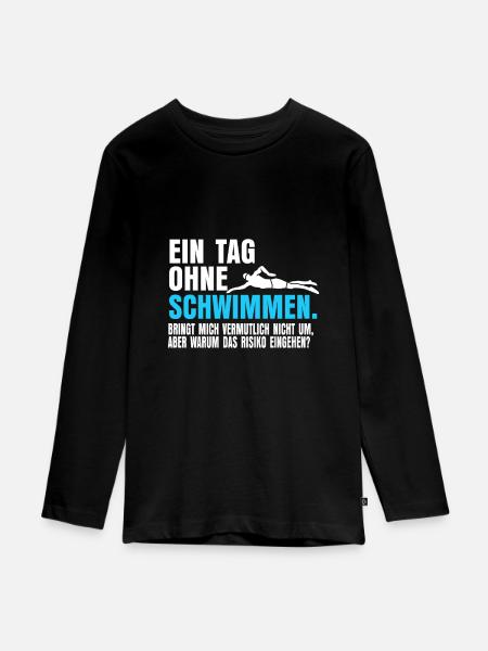 Schwimmen Schwimmlehrer - Teenager Premium Bio Langarmshirt - Schwarz