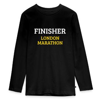 Finisher London Marathon - Teenager Premium Organic Long Sleeve Shirt - black - Front - AI Model Kid Female (0cm)