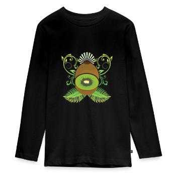 Kiwi - T-shirt manches longues Premium Ado - noir - Devant - AI Model Kid Female (0cm)