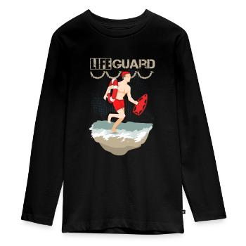 Nageur sauveteur - T-shirt manches longues Premium Ado - noir - Devant - AI Model Kid Female (0cm)