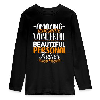 Entraîneur personnel Amazing Personal Trainer - T-shirt manches longues Premium Ado - noir - Devant - AI Model Kid Female (0cm)