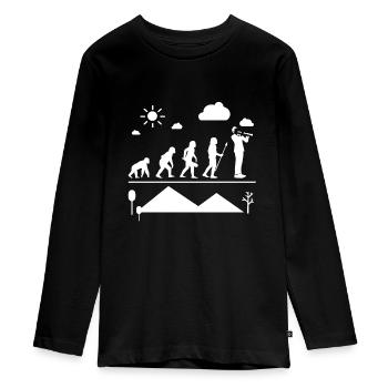 Oboe Oboe Evolution - Teenager Premium Organic Long Sleeve Shirt - black - Front - AI Model Kid Female (0cm)