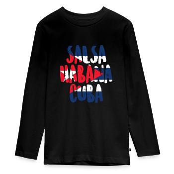 Salsa La Havane Cuba - T-shirt manches longues Premium Ado - noir - Devant - AI Model Kid Female (0cm)