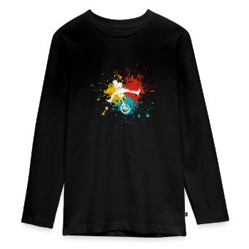 monocycle - T-shirt manches longues Premium Ado - noir - Devant - AI Model Kid Female (0cm)