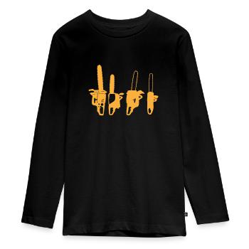 lumberjack - Teenager Premium Organic Long Sleeve Shirt - black - Front - AI Model Kid Female (0cm)