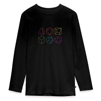 RPG Rollenspiel Würfel - Teenager Premium Bio Langarmshirt - Schwarz - Vorne - AI Model Kid Female (0cm)