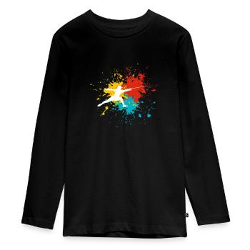 fencing - Teenager Premium Organic Long Sleeve Shirt - black - Front - AI Model Kid Female (0cm)