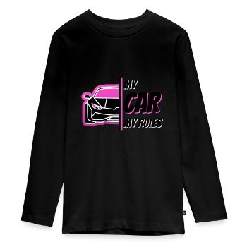 Car lover - my car my rules - Teenager Premium Organic Long Sleeve Shirt - black - Front - AI Model Kid Female (0cm)