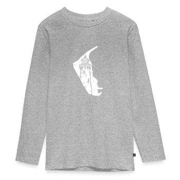 Amrum North Sea Island - Teenager Premium Organic Long Sleeve Shirt - heather grey - Front