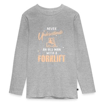 Chariot élévateur - T-shirt manches longues Premium Ado - gris chiné - Devant