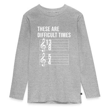 Music teacher | Funny gift | Piano choir - Teenager Premium Organic Long Sleeve Shirt - heather grey - Front
