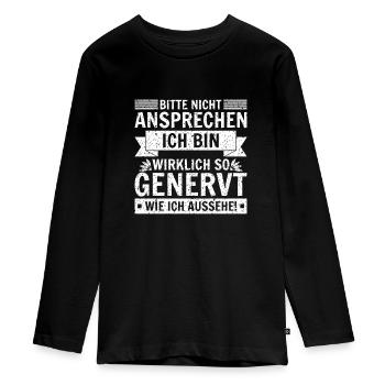 Lustig - Teenager Premium Bio Langarmshirt - Schwarz - Vorne - AI Model Kid Female (0cm)
