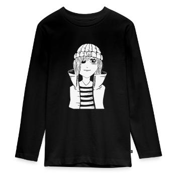 Seemann Seefahrer Matrose Schiffskapitän See - Teenager Premium Bio Langarmshirt - Schwarz - Vorne - AI Model Kid Female (0cm)