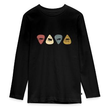 Fly fishing hook - Teenager Premium Organic Long Sleeve Shirt - black - Front - AI Model Kid Female (0cm)
