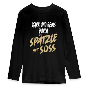 Schwäbisch Schwaben Schwäbischer Dialekt Geschenk - Teenager Premium Bio Langarmshirt - Schwarz - Vorne - AI Model Kid Female (0cm)