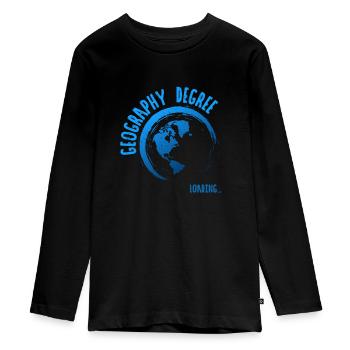 Geography Degree Loading Teacher Student - Teenager Premium Organic Long Sleeve Shirt - black - Front - AI Model Kid Female (0cm)