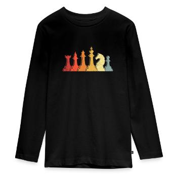 Chess Pieces Chess Games Chess Game Gift - Teenager Premium Organic Long Sleeve Shirt - black - Front - AI Model Kid Female (0cm)