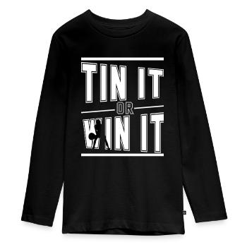 Squash squash coach Sports Squash Player - Teenager Premium Organic Long Sleeve Shirt - black - Front - AI Model Kid Female (0cm)