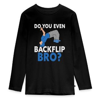 Freerunning Parkour Stuntman Extreme Athlete Sport - Teenager Premium Organic Long Sleeve Shirt - black - Front - AI Model Kid Female (0cm)