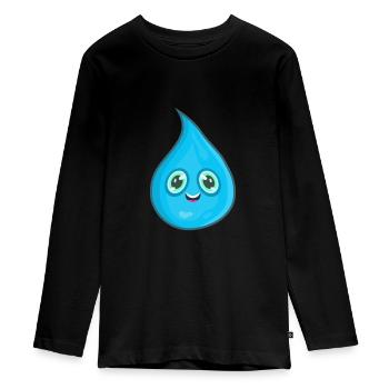 Wassertropfen Wasser - Teenager Premium Bio Langarmshirt - Schwarz - Vorne - AI Model Kid Female (0cm)